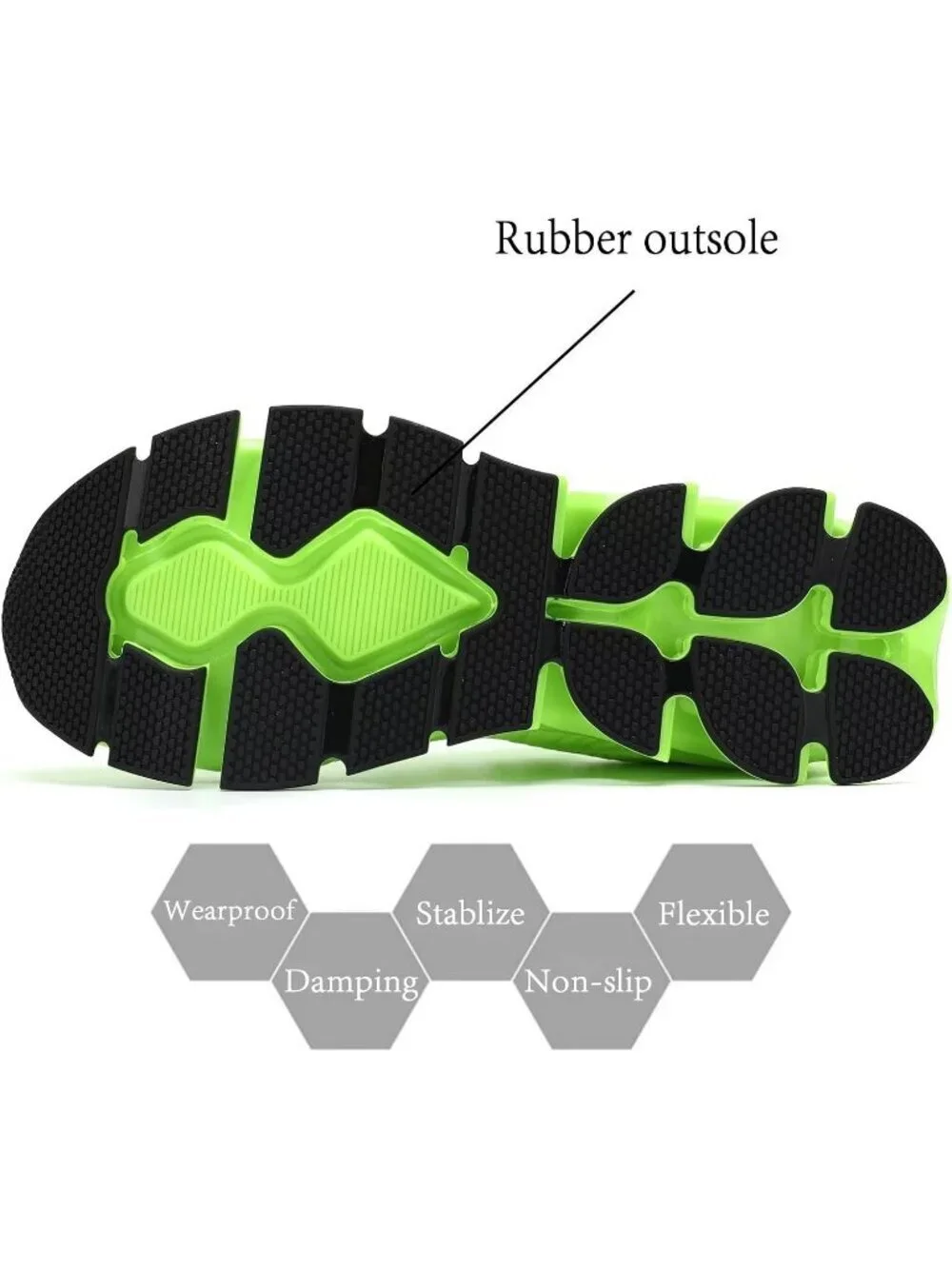Women's Green Blade Mesh Comfort Non Slip Athletic Slip on Soft Sneaker Shoes